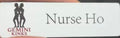 Gemini Kinks Nurse Ho’ name tag and pin set